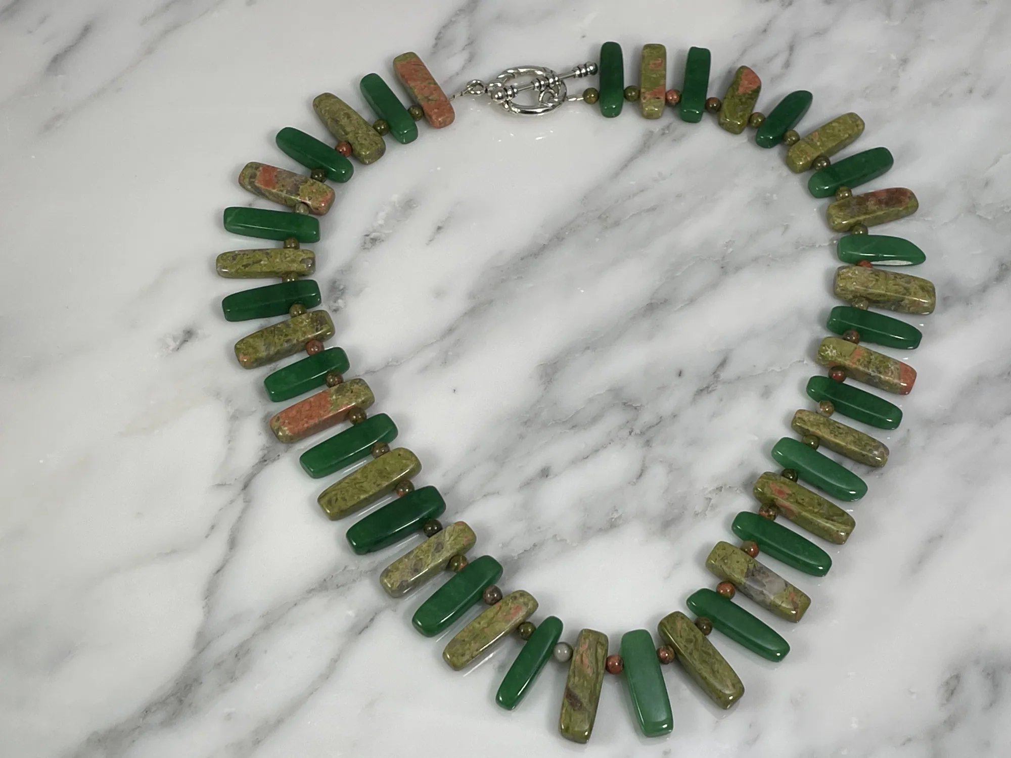 Unakite and Aventurine Necklace