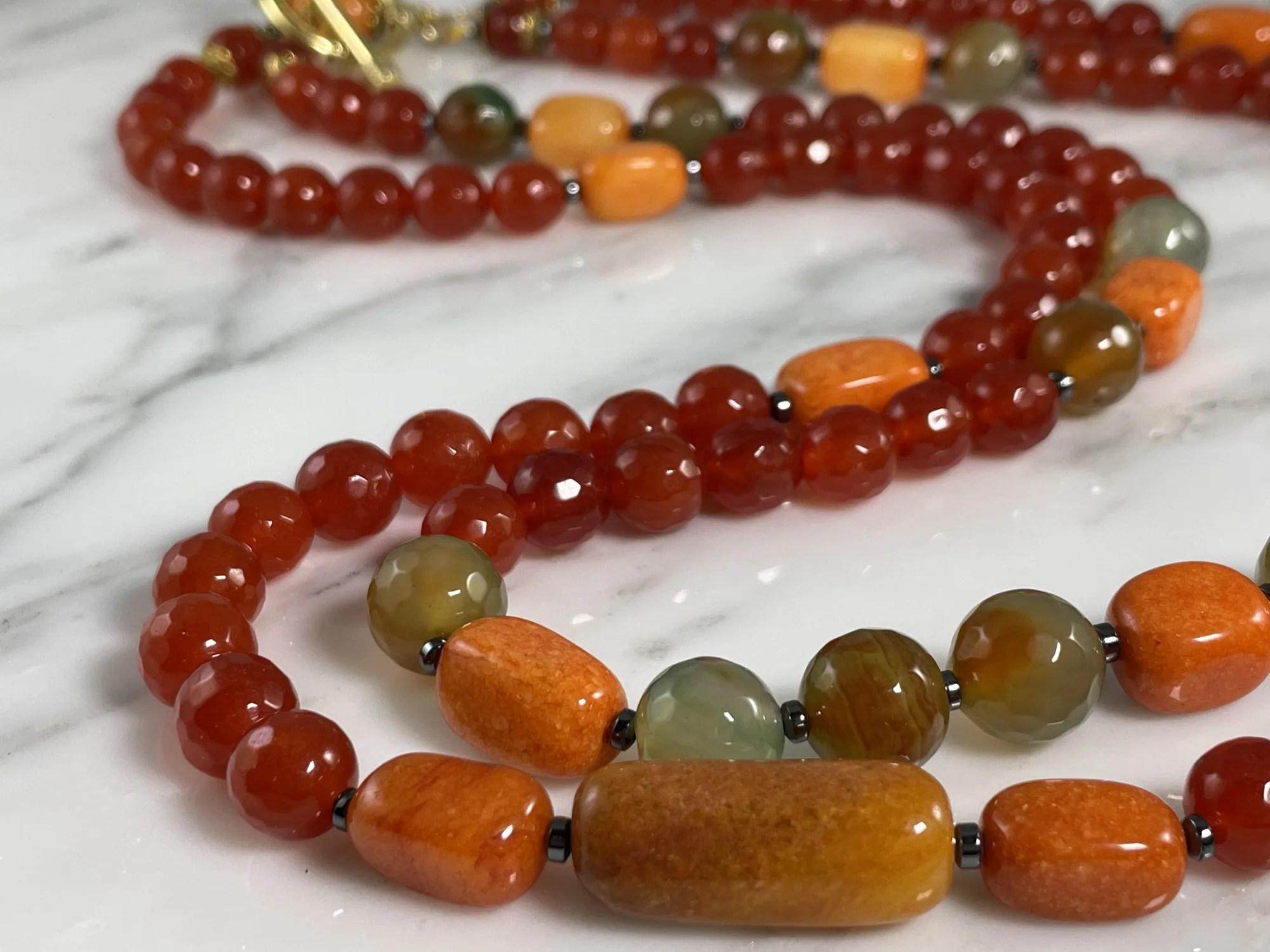 Carnelian, Agate and Quartzite Necklace view 2