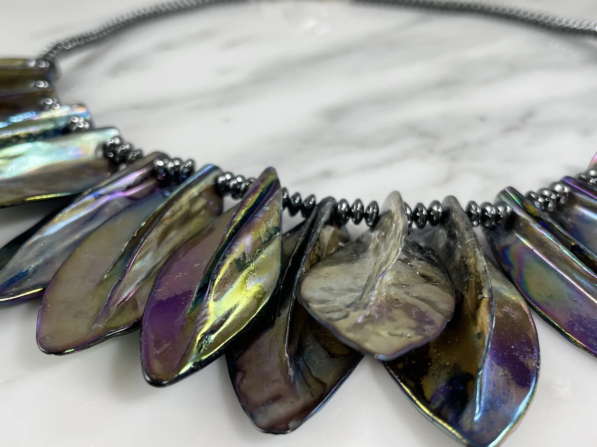 Shell and Hematite Necklace view 2