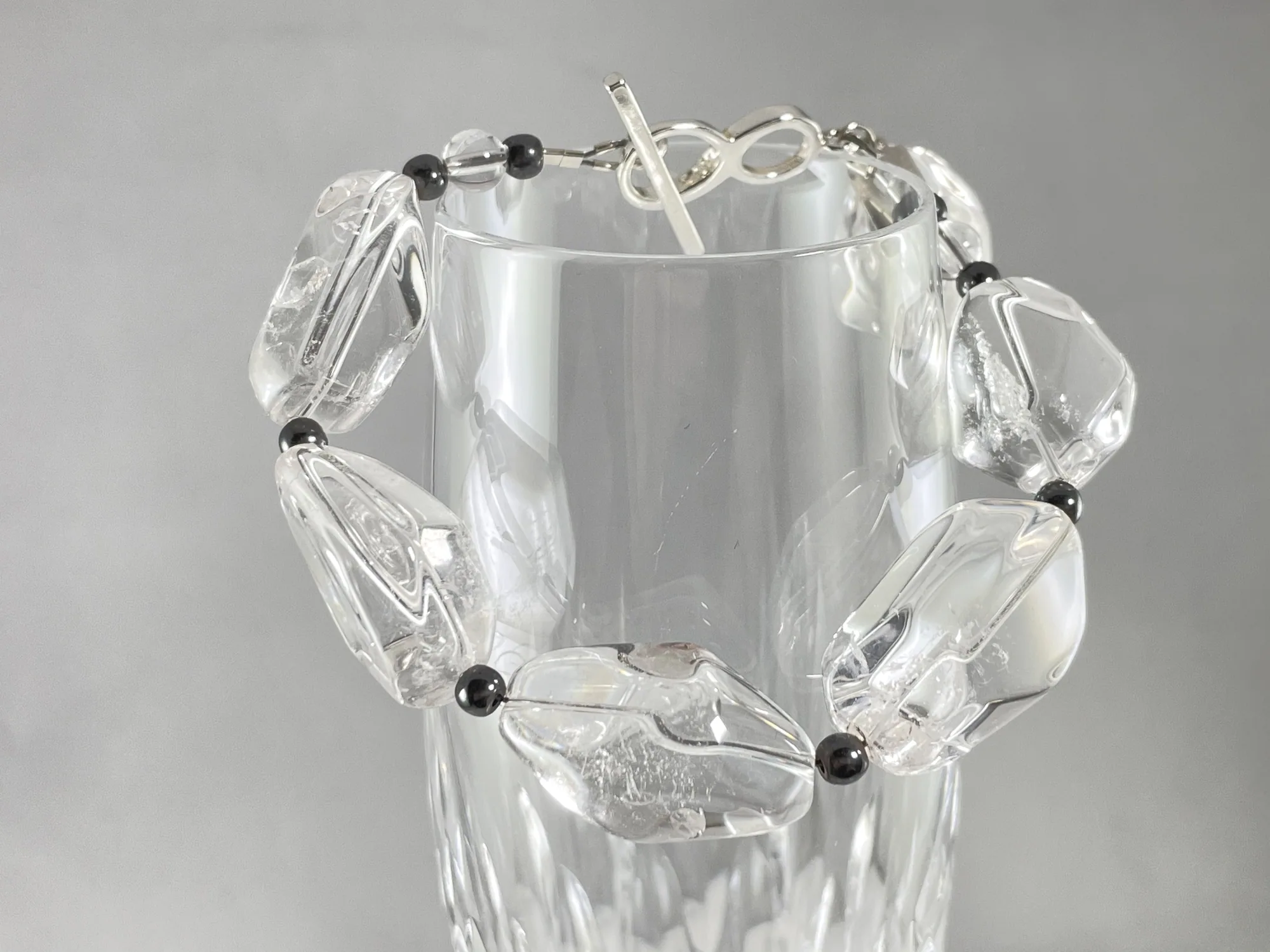 Clear Quartz and Hematite Bracelet view 2