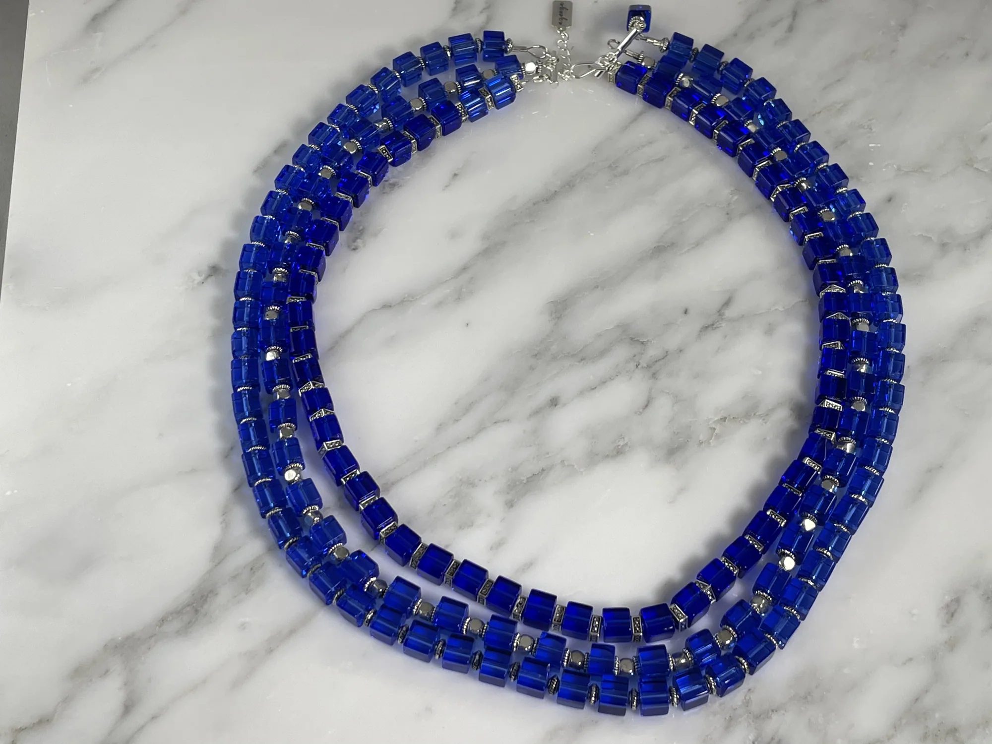 Blue Crystal and Hematite Necklace
