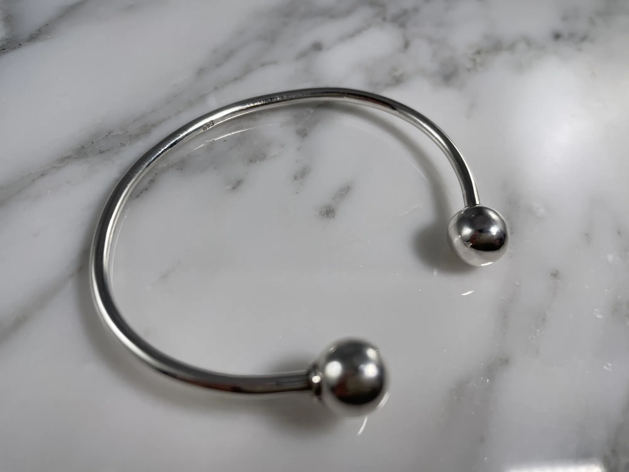Cuff Bangle Bracelet With Removable End Cap For Charm view 2
