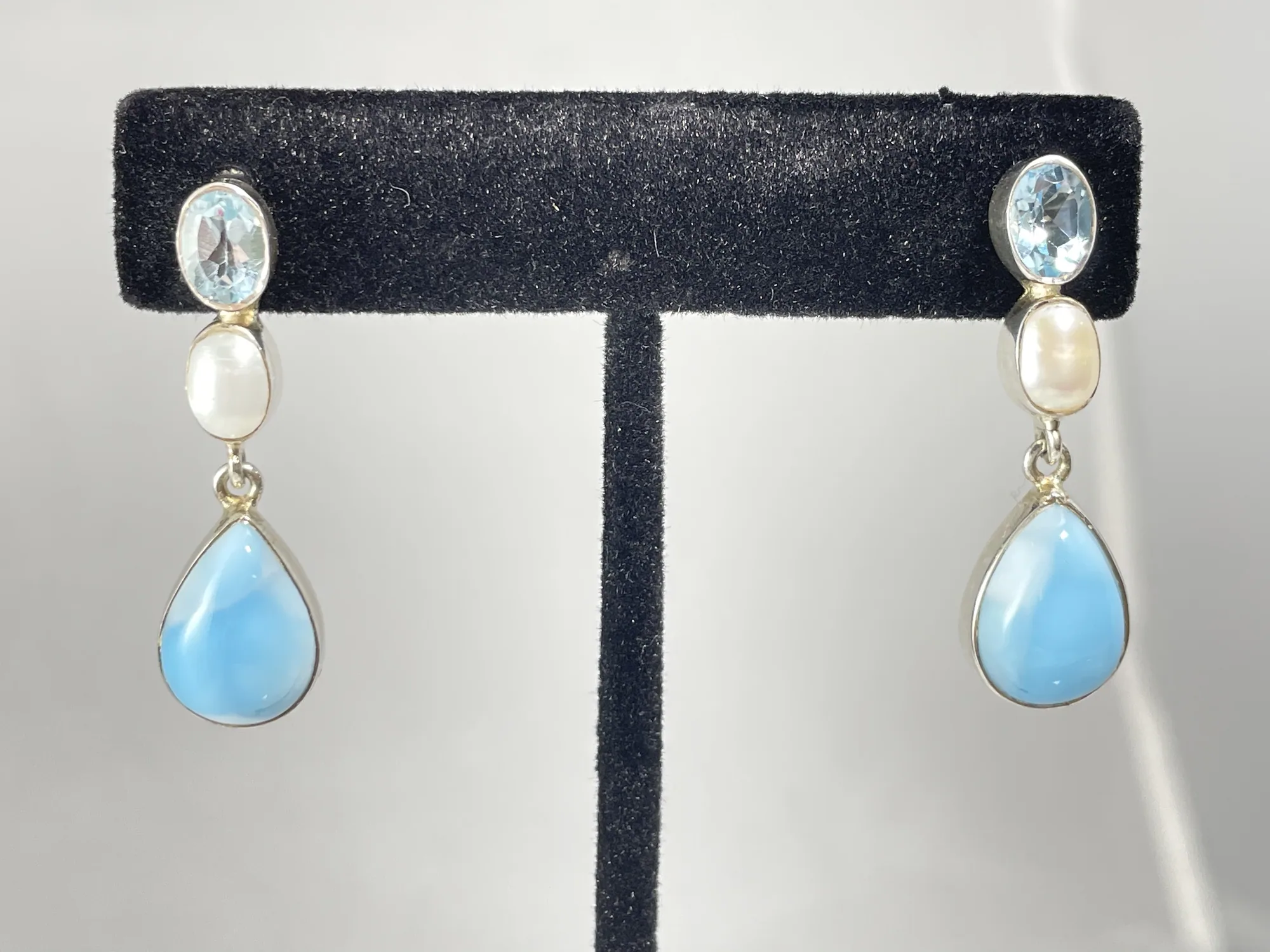 Larimar and Aquamarine Earrings