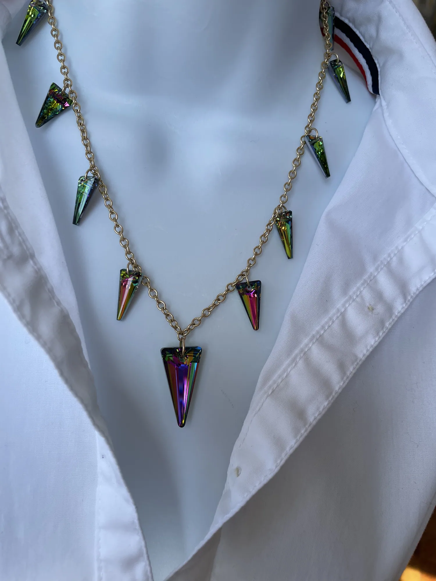 Swarovski Vitrail Spike Crystal Necklace