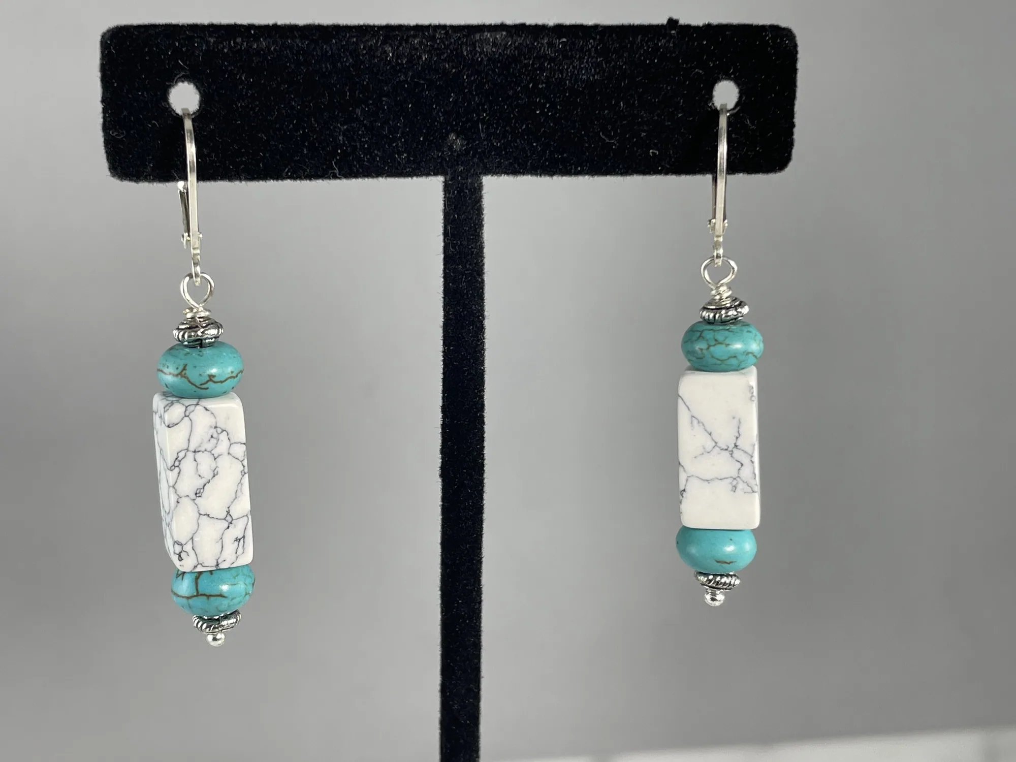Sterling Silver Howlite Earrings