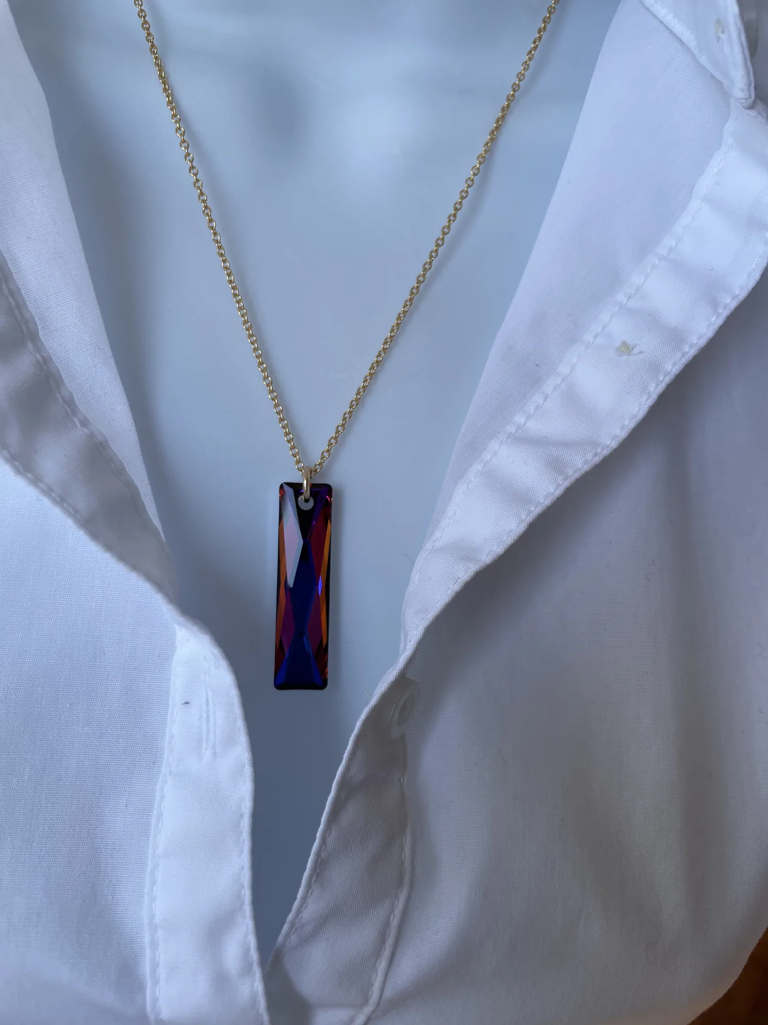 Swarovski Crystal Baguette Volcano Crystal Necklace
