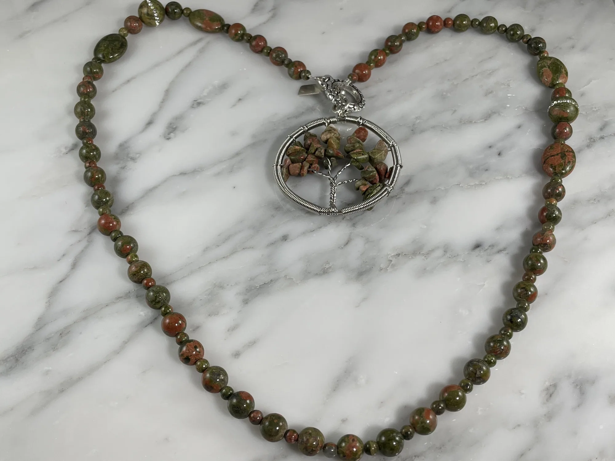 Unakite Tree of Life Necklace