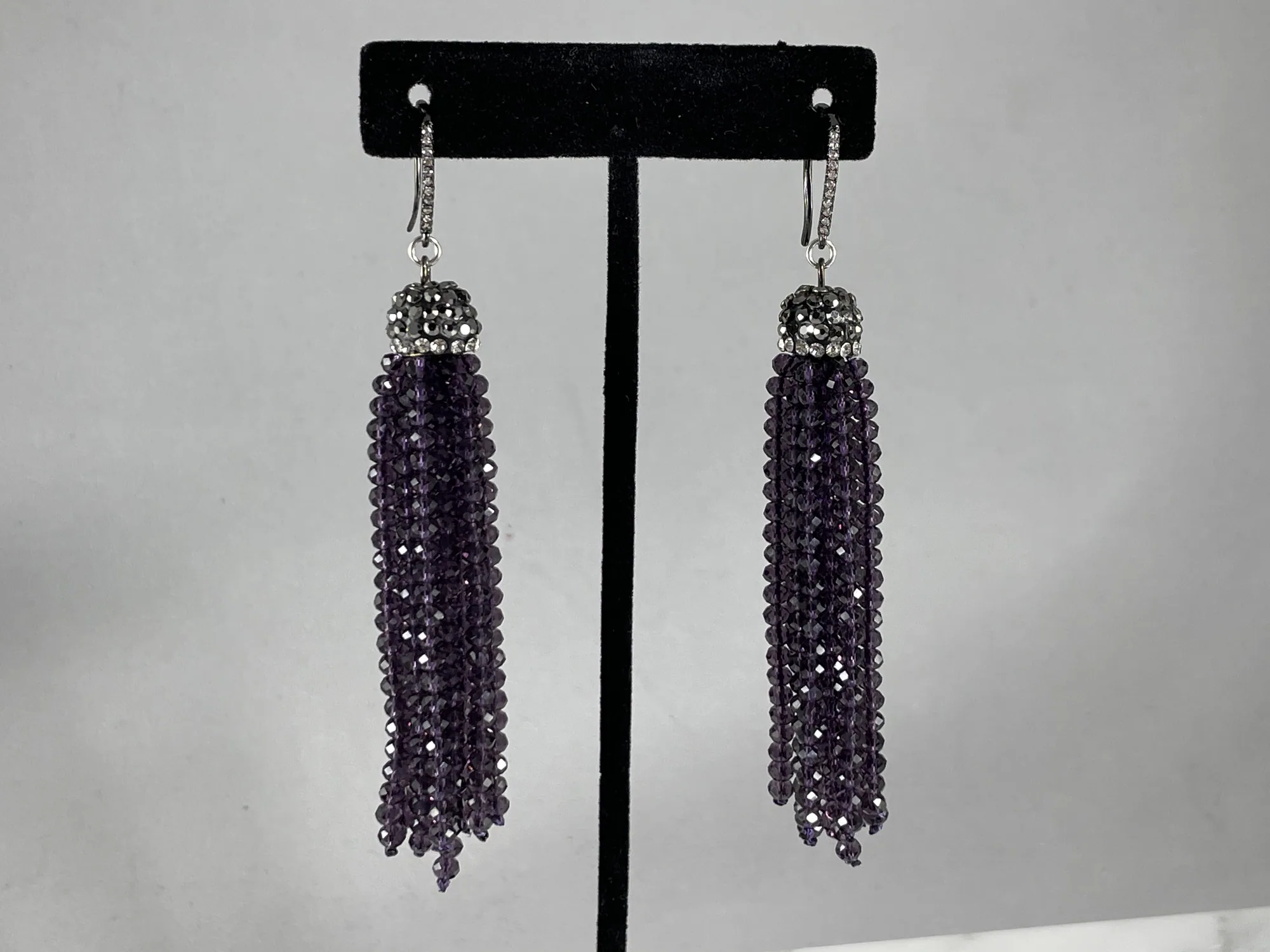 Amethyst Crystal Tassel Earrings