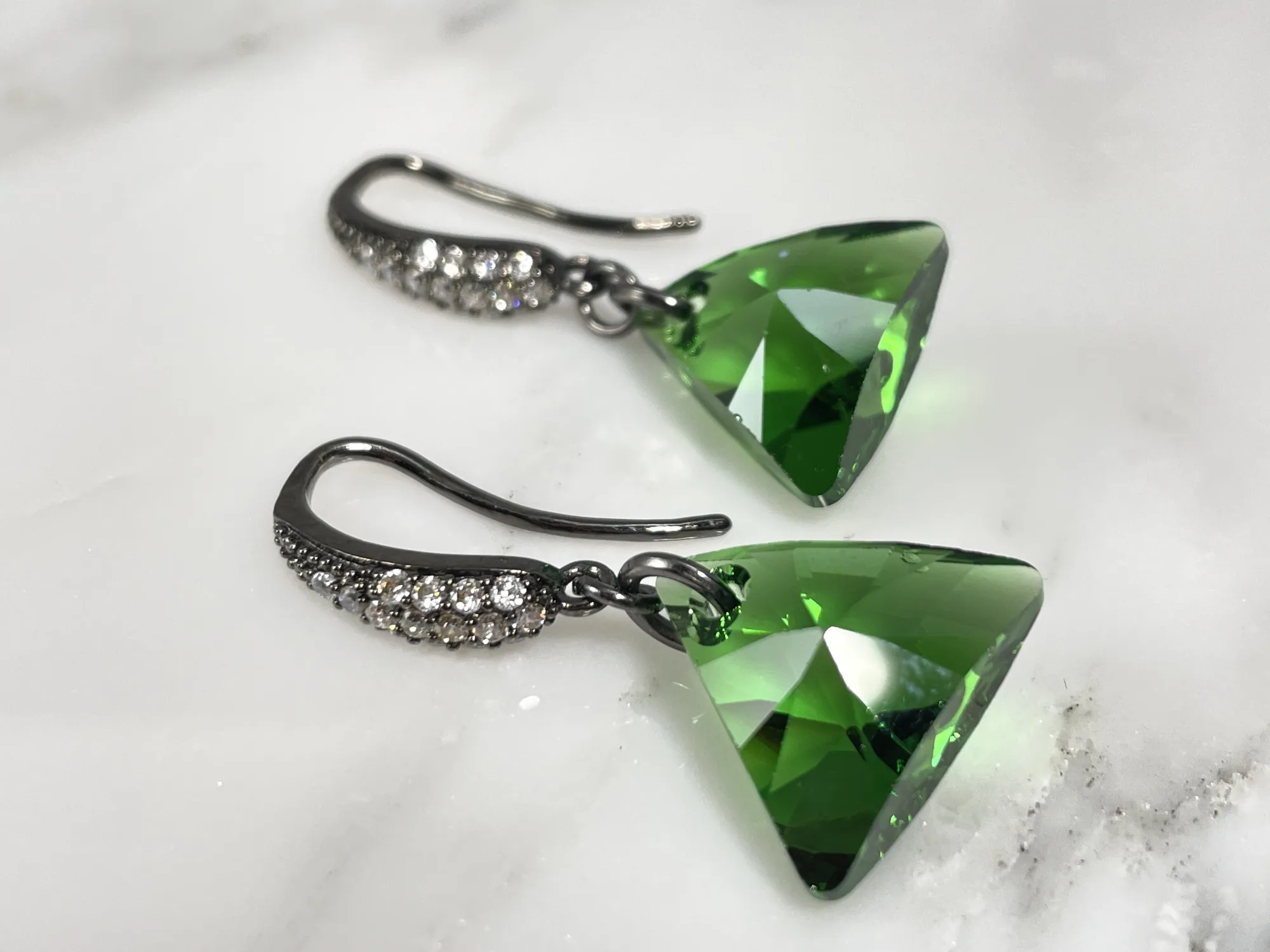 Swarovski Dark Moss Earrings view 2