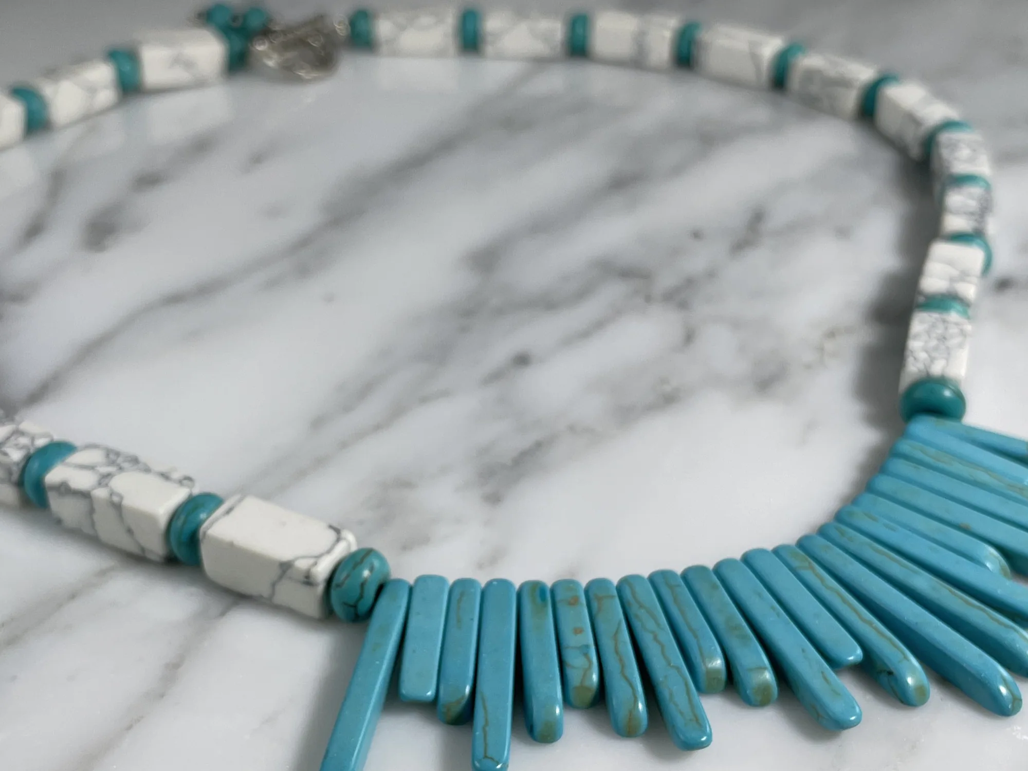 Howlite Bohemian Necklace view 2