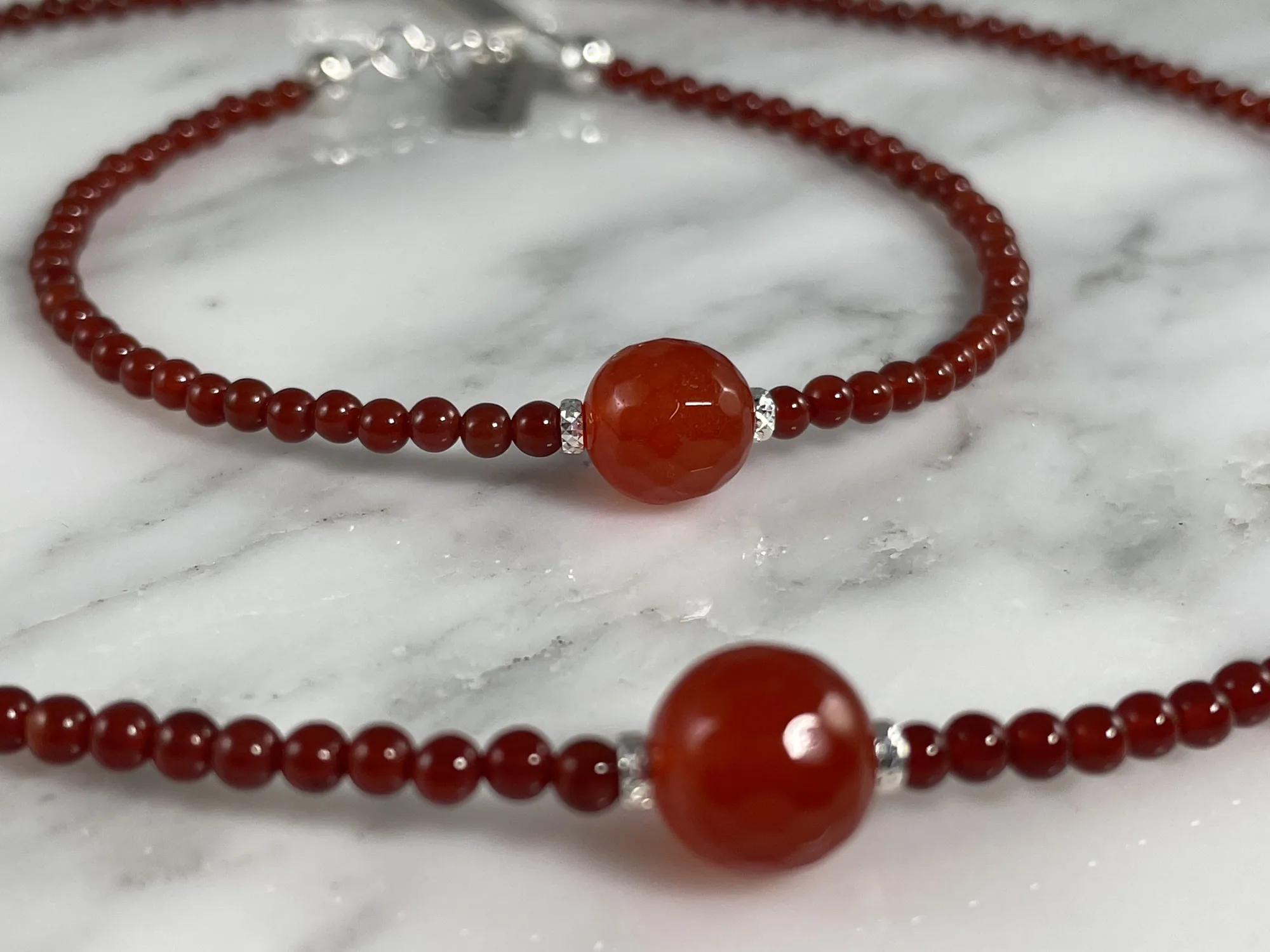 Carnelian Necklace and Bracelet Set view 2