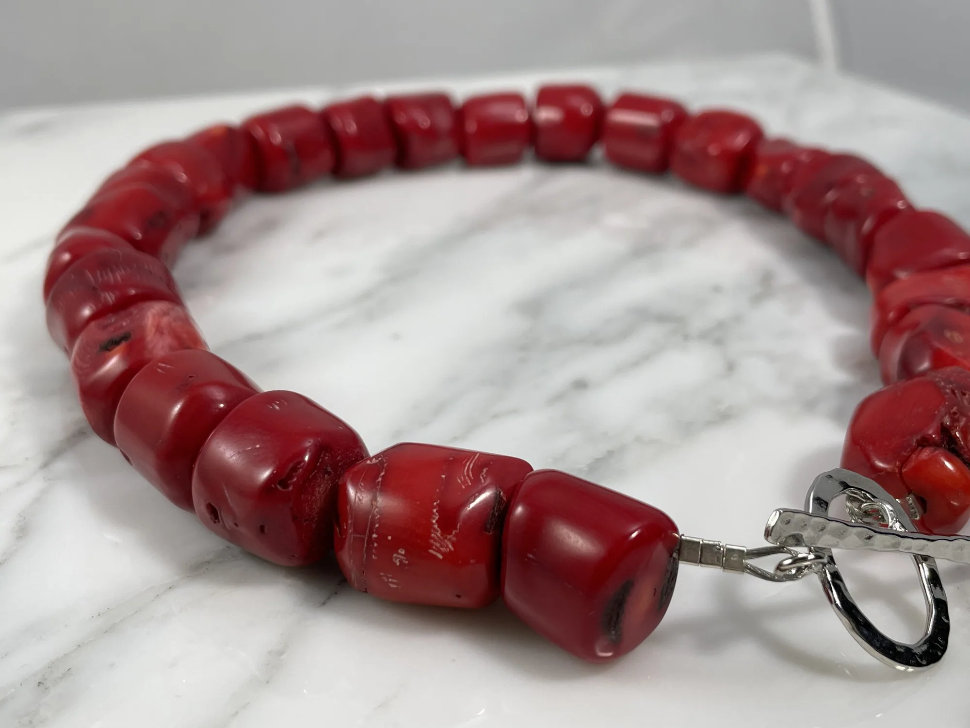 Chunky Red Coral Necklace view 2