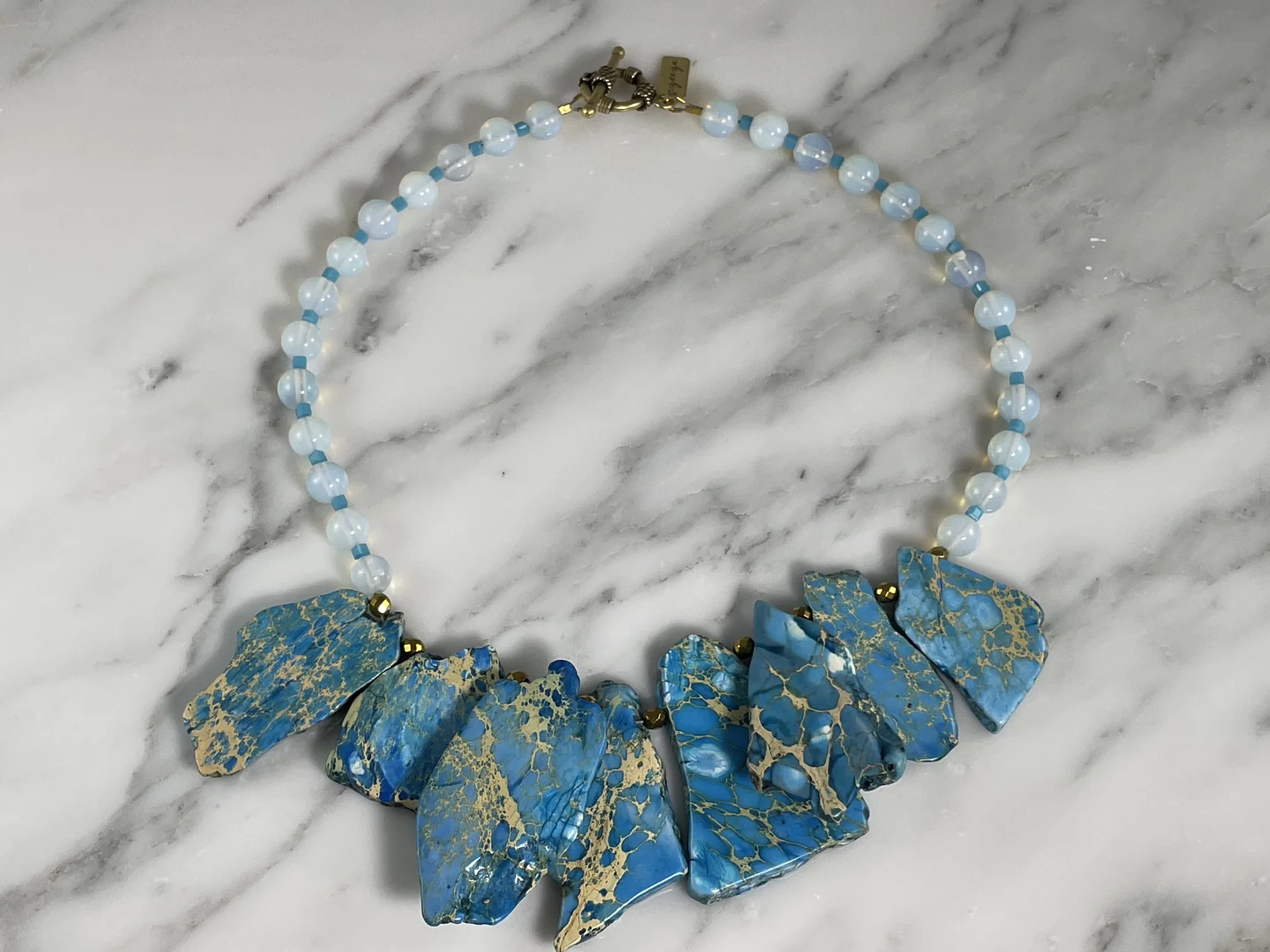 Moon Stone & Jasper Necklace