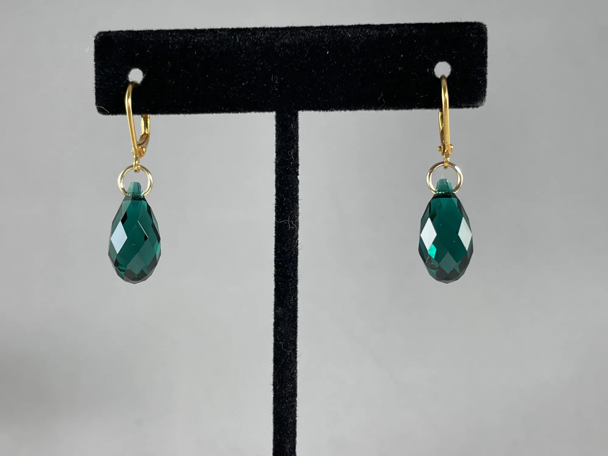 Swarovski Emerald Briolette Necklace and Matching Earrings view 5