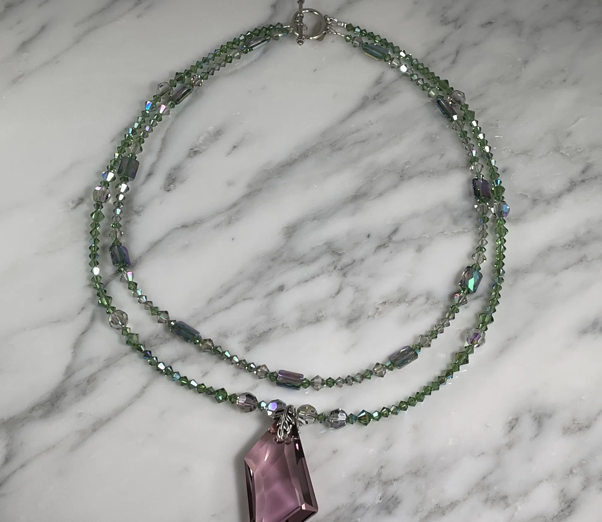 Swarovski Peridot Shimmer Necklace view 2