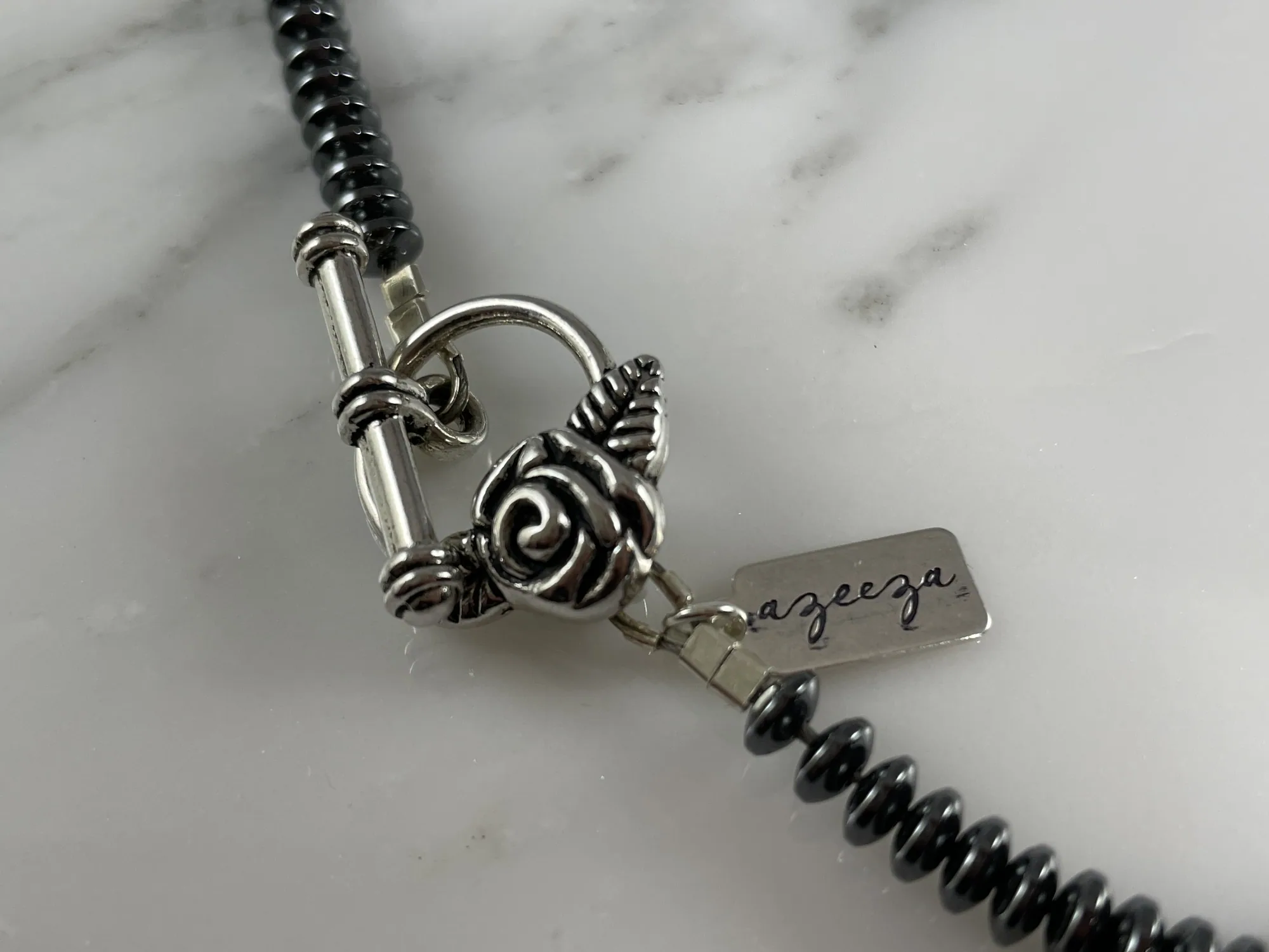 Shell and Hematite Necklace view 3
