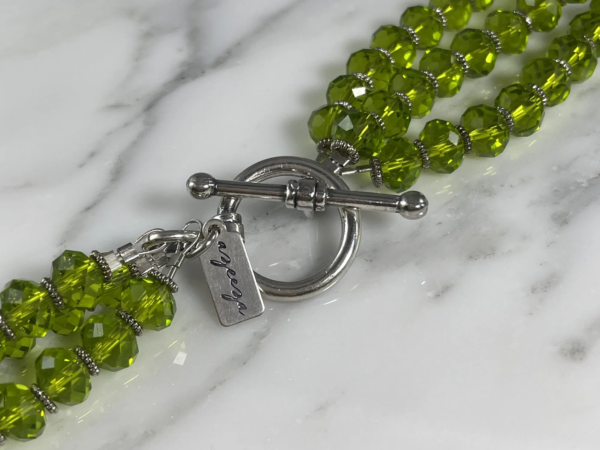 Apple Green Crystal Necklace view 3