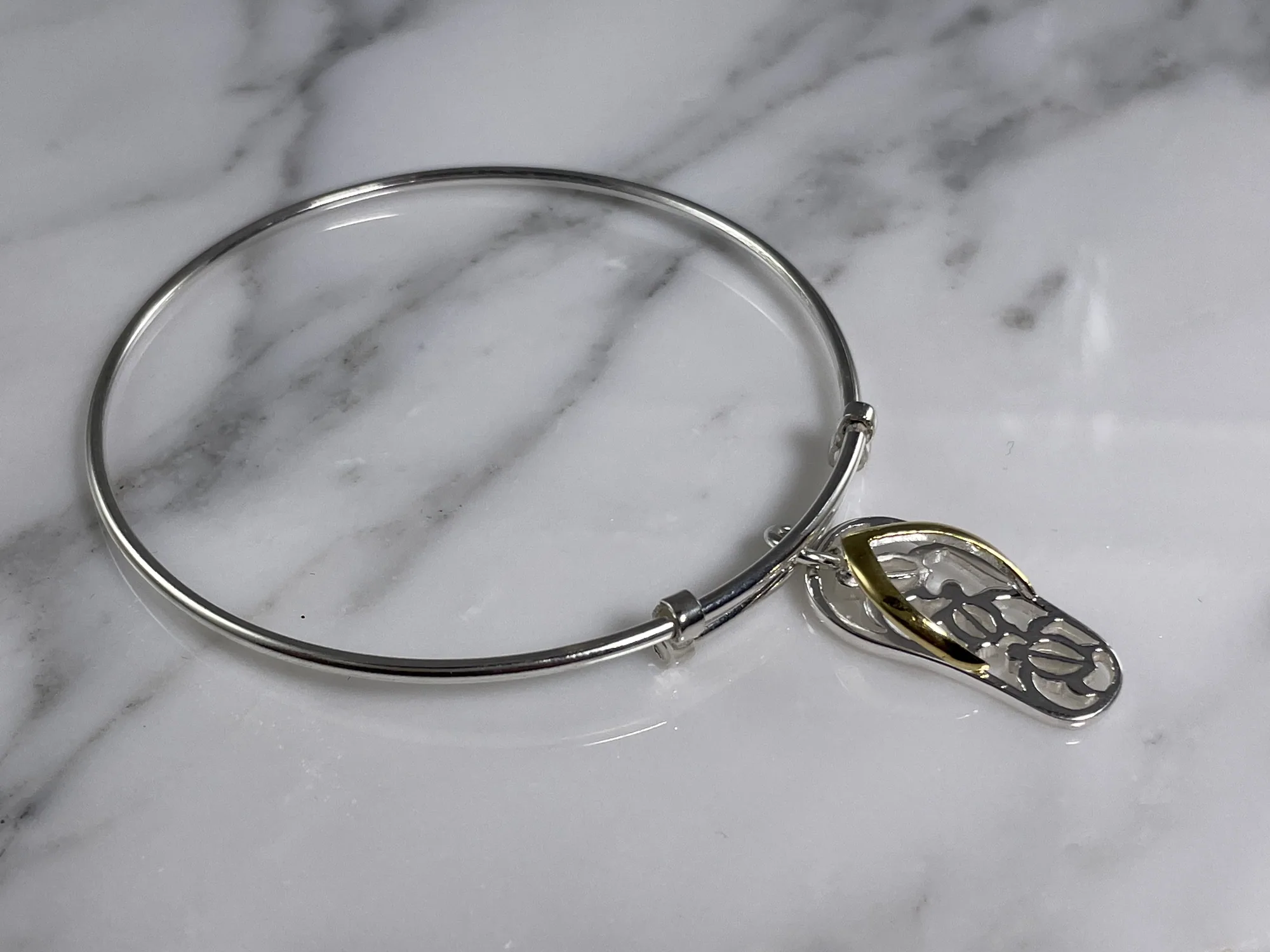 Expandable Flip Flop Slipper Bangle Bracelet