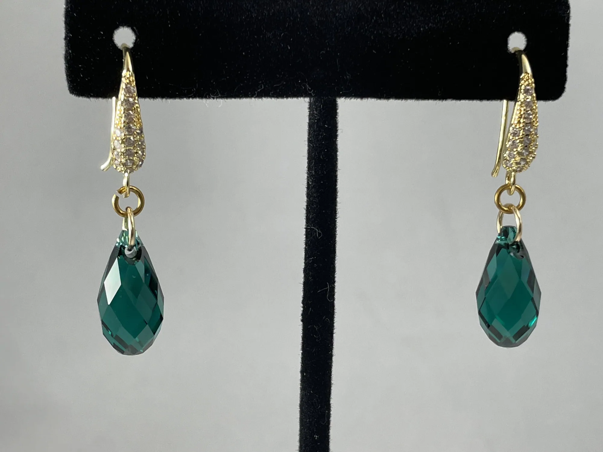 Swarovski Emerald Green Crystal Earrings