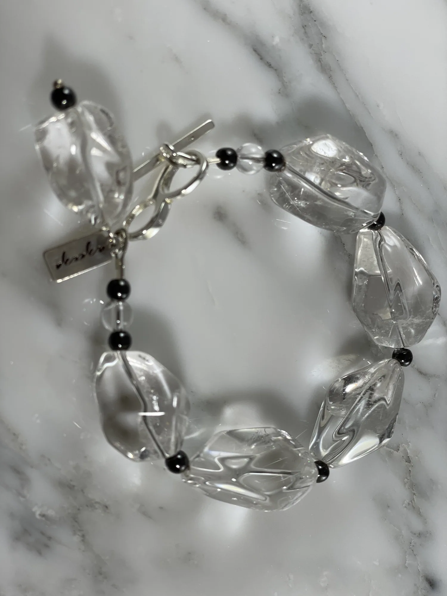 Clear Quartz and Hematite Bracelet