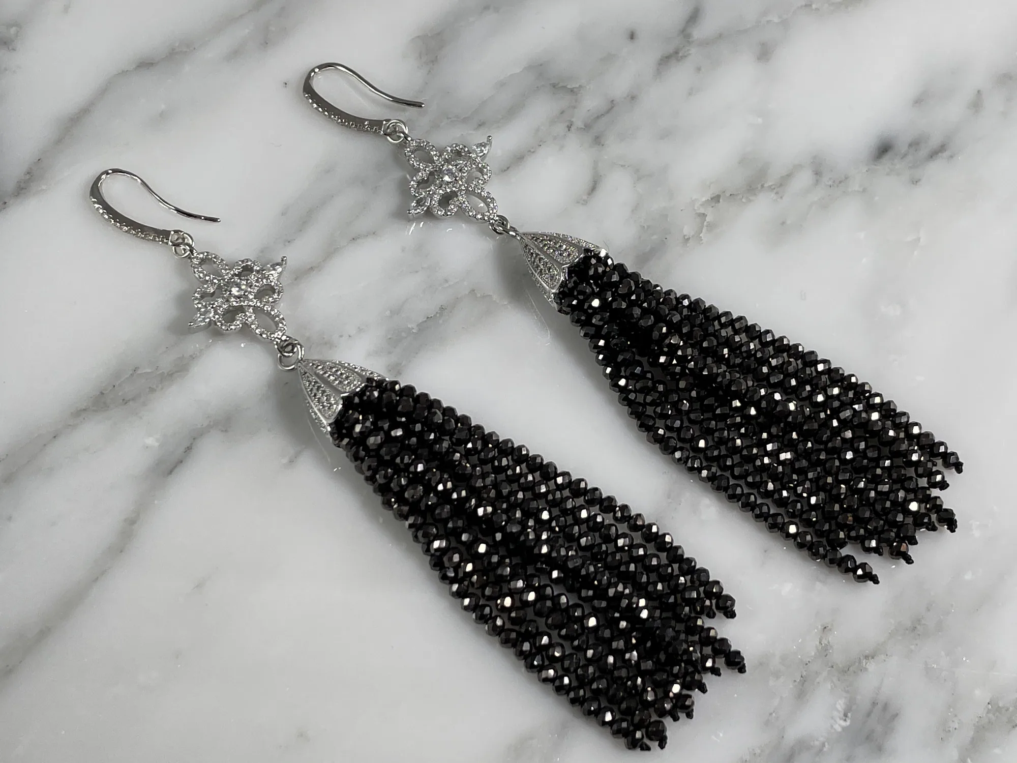 Crystal Tassel Earrings view 2