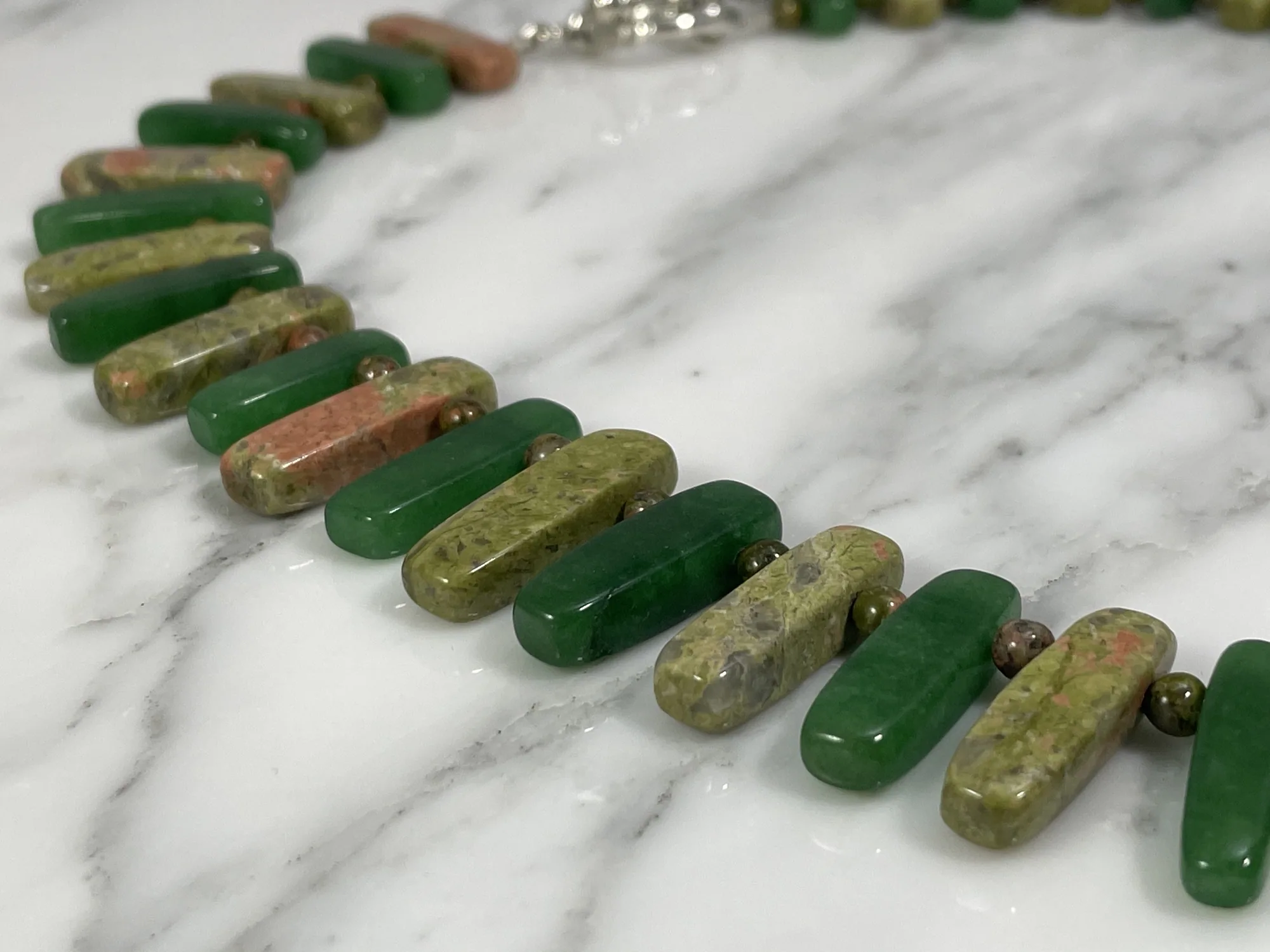 Unakite and Aventurine Necklace view 2
