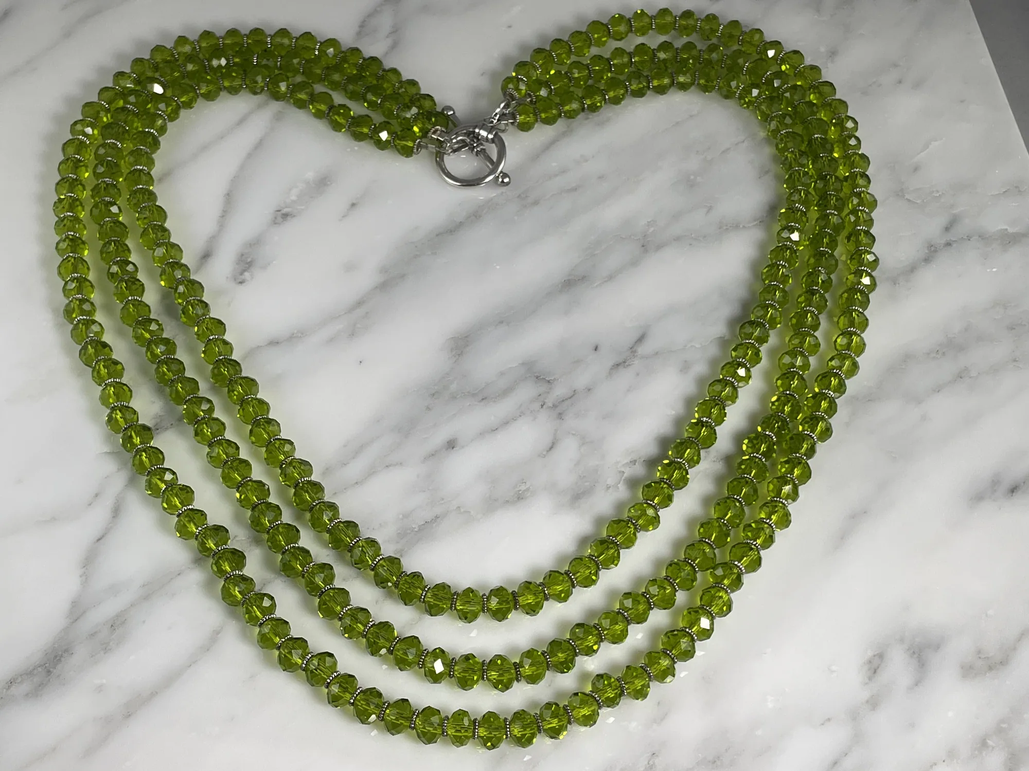 Apple Green Crystal Necklace