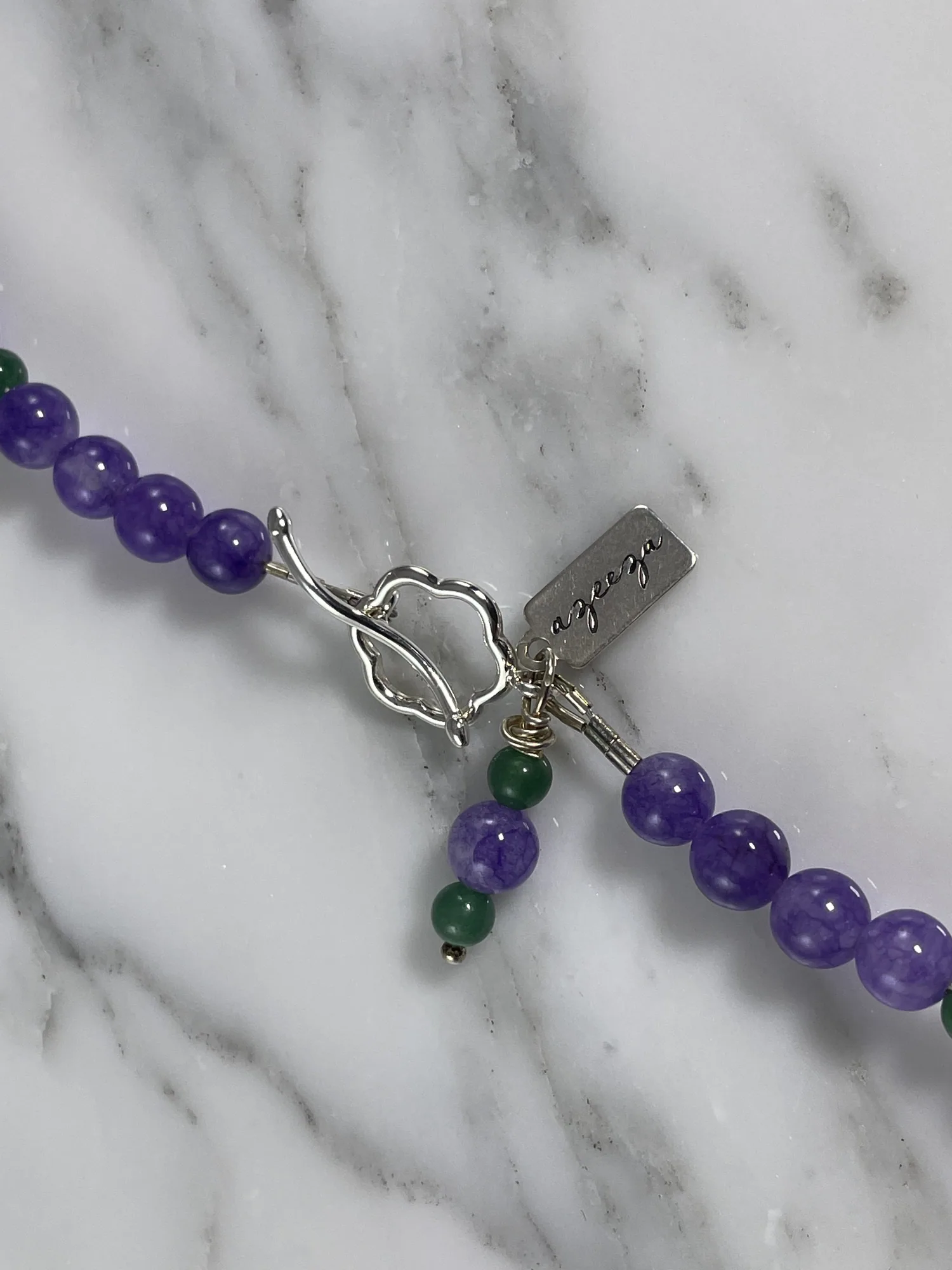 Amethyst, Sliced Agate, Aventurine Necklace view 3