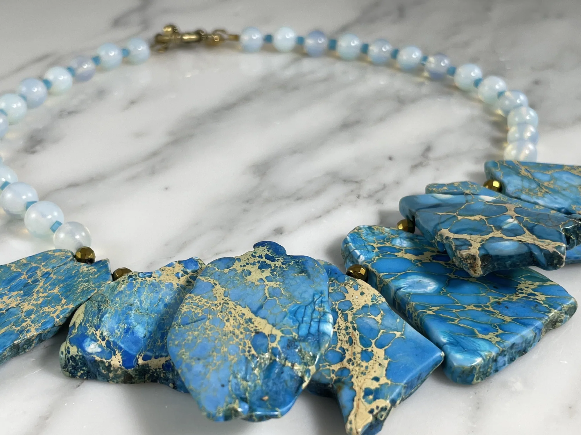 Moon Stone & Jasper Necklace view 2