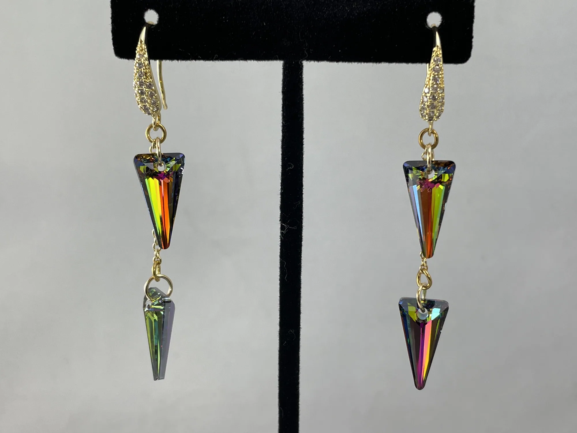 Double Spike Swarovski Earrings