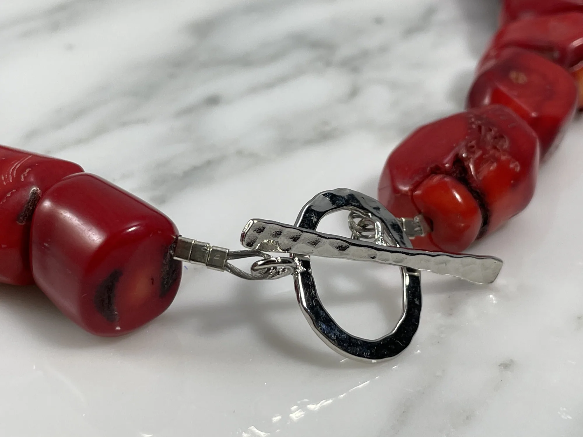 Chunky Red Coral Necklace view 3