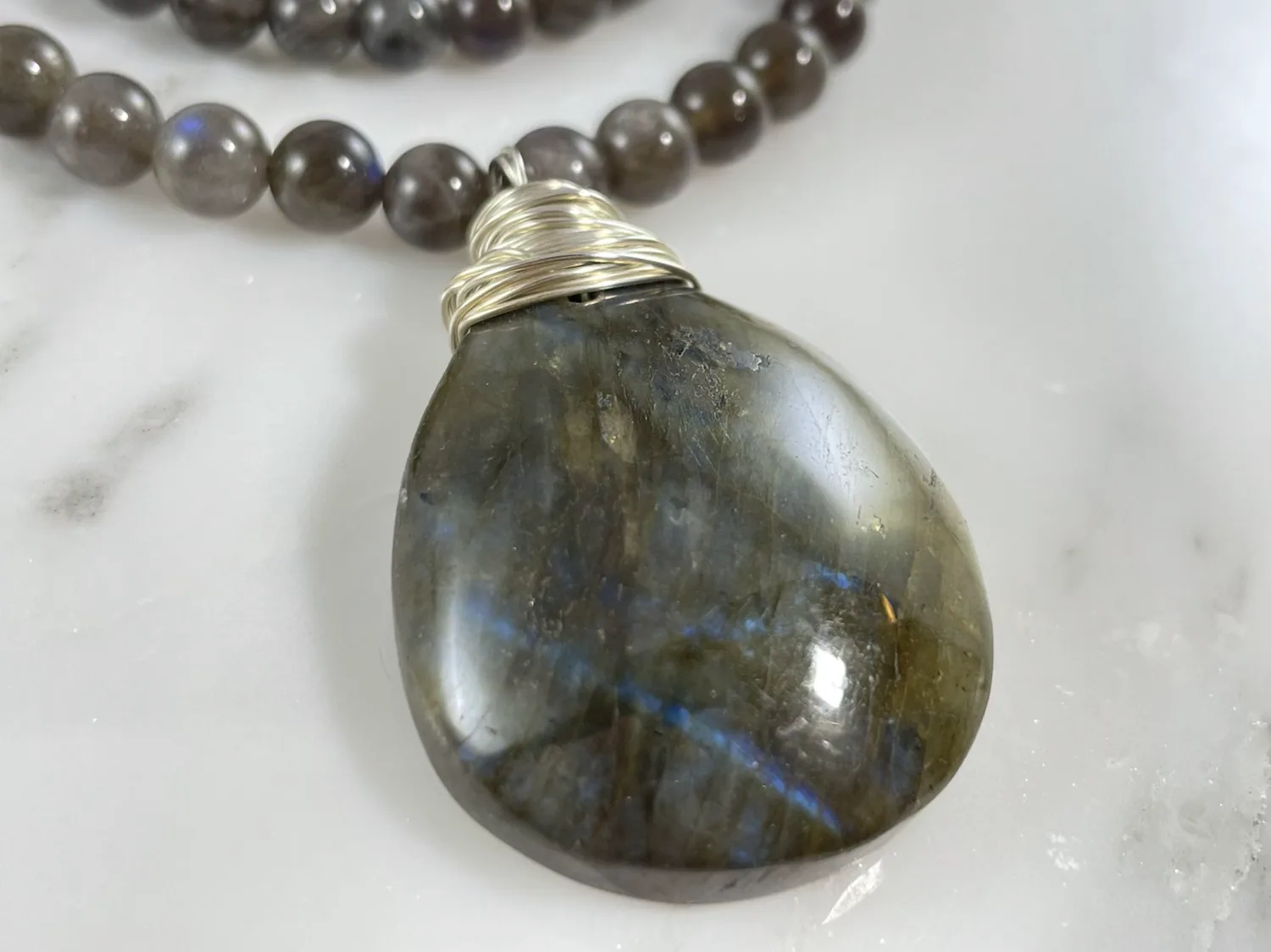Sterling Silver Labradorite Necklace view 2
