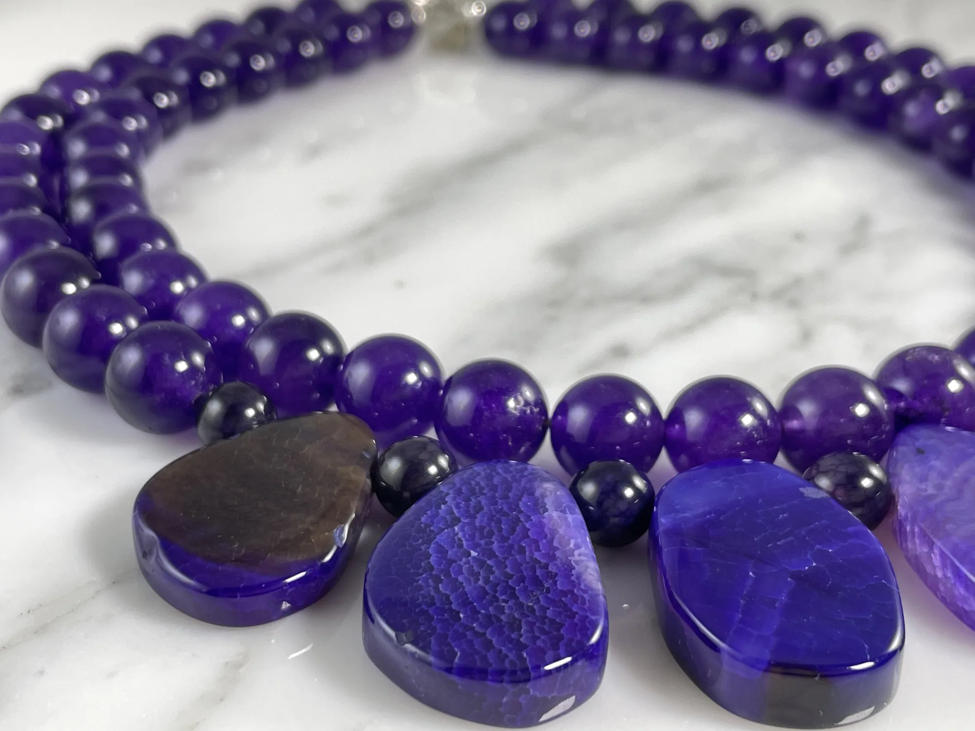 Amethyst and Agate Necklace view 2