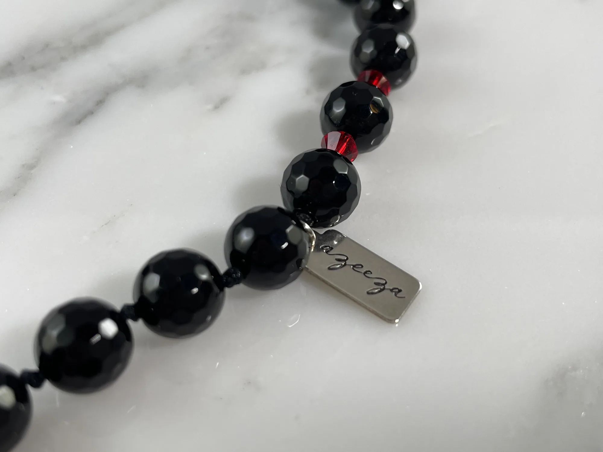 Black Onyx Mala with Swarovski Crystals view 3