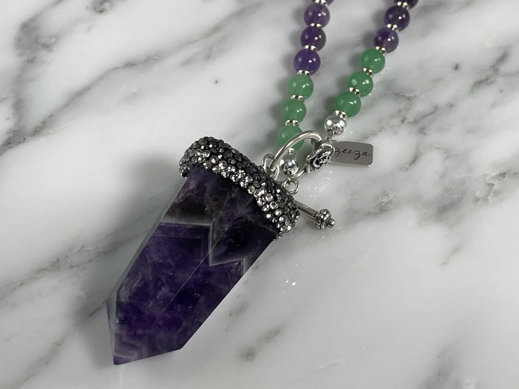 Amethyst and Aventurine Necklace view 3