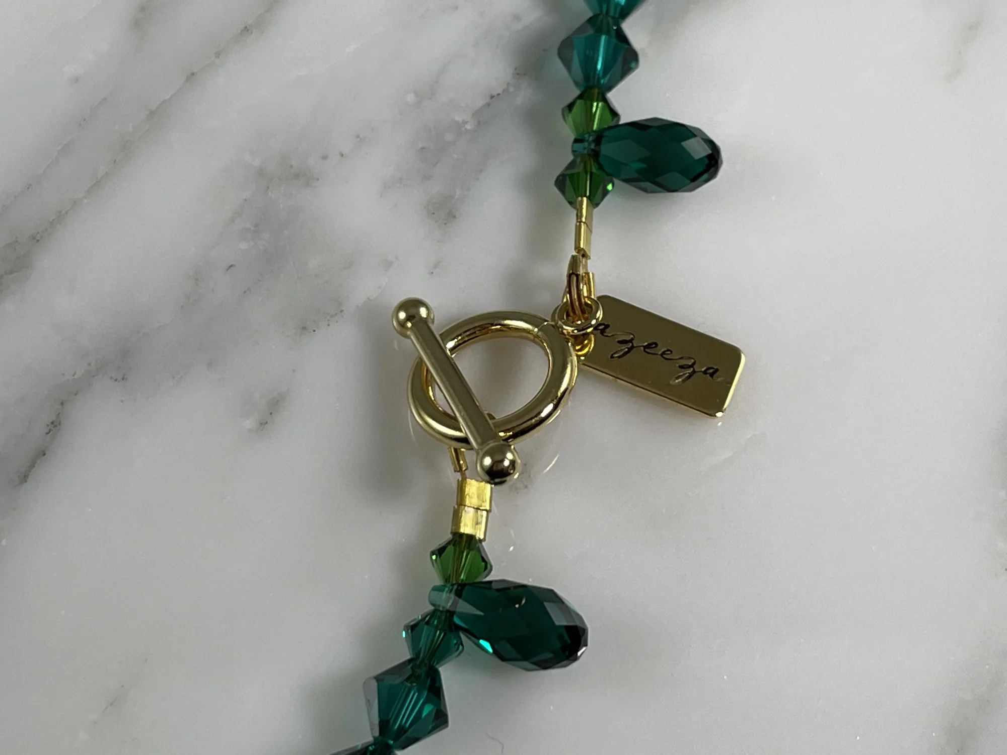 Swarovski Emerald Briolette Necklace and Matching Earrings view 3