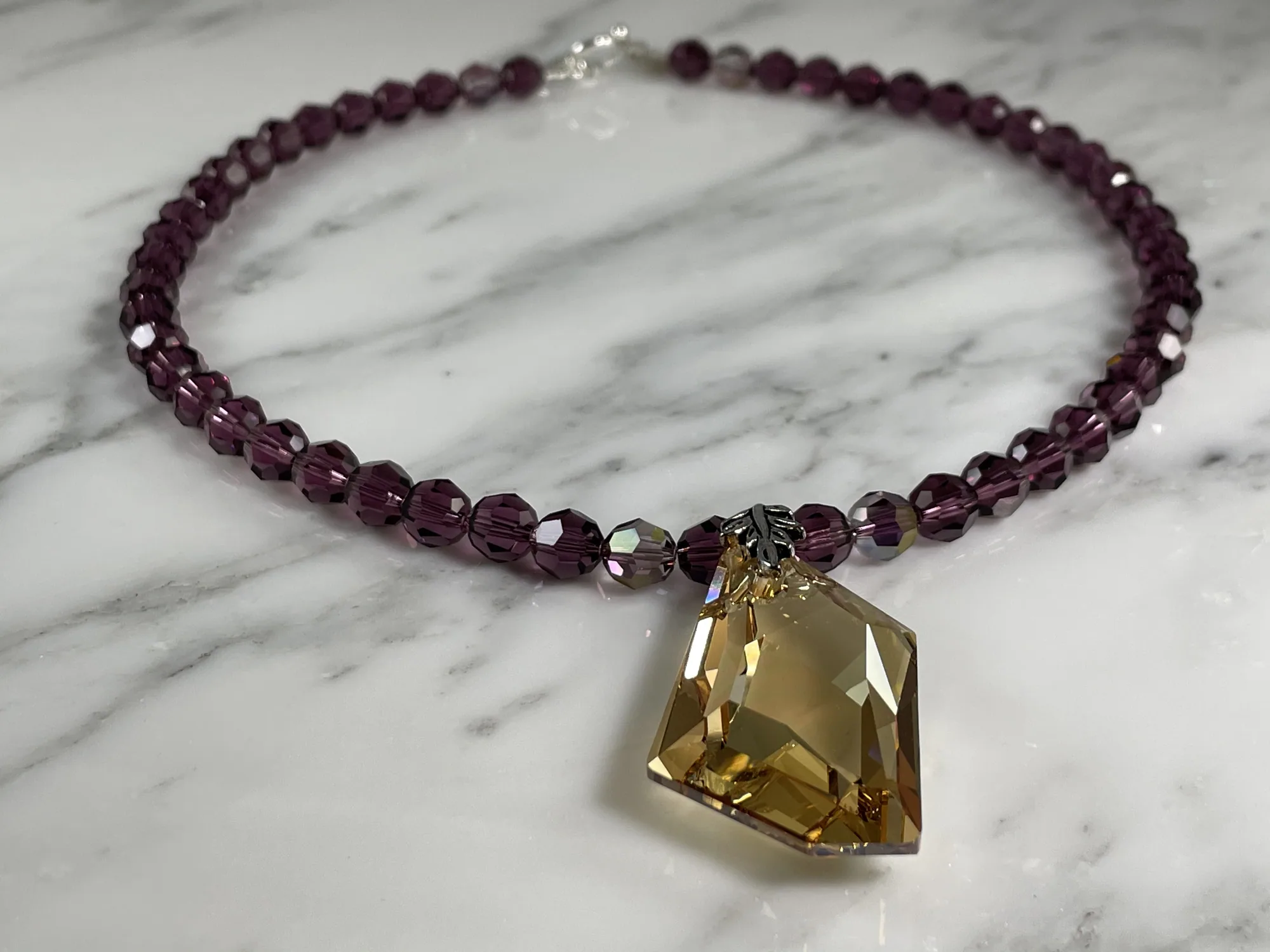 Amethyst Swarovski Necklace view 2