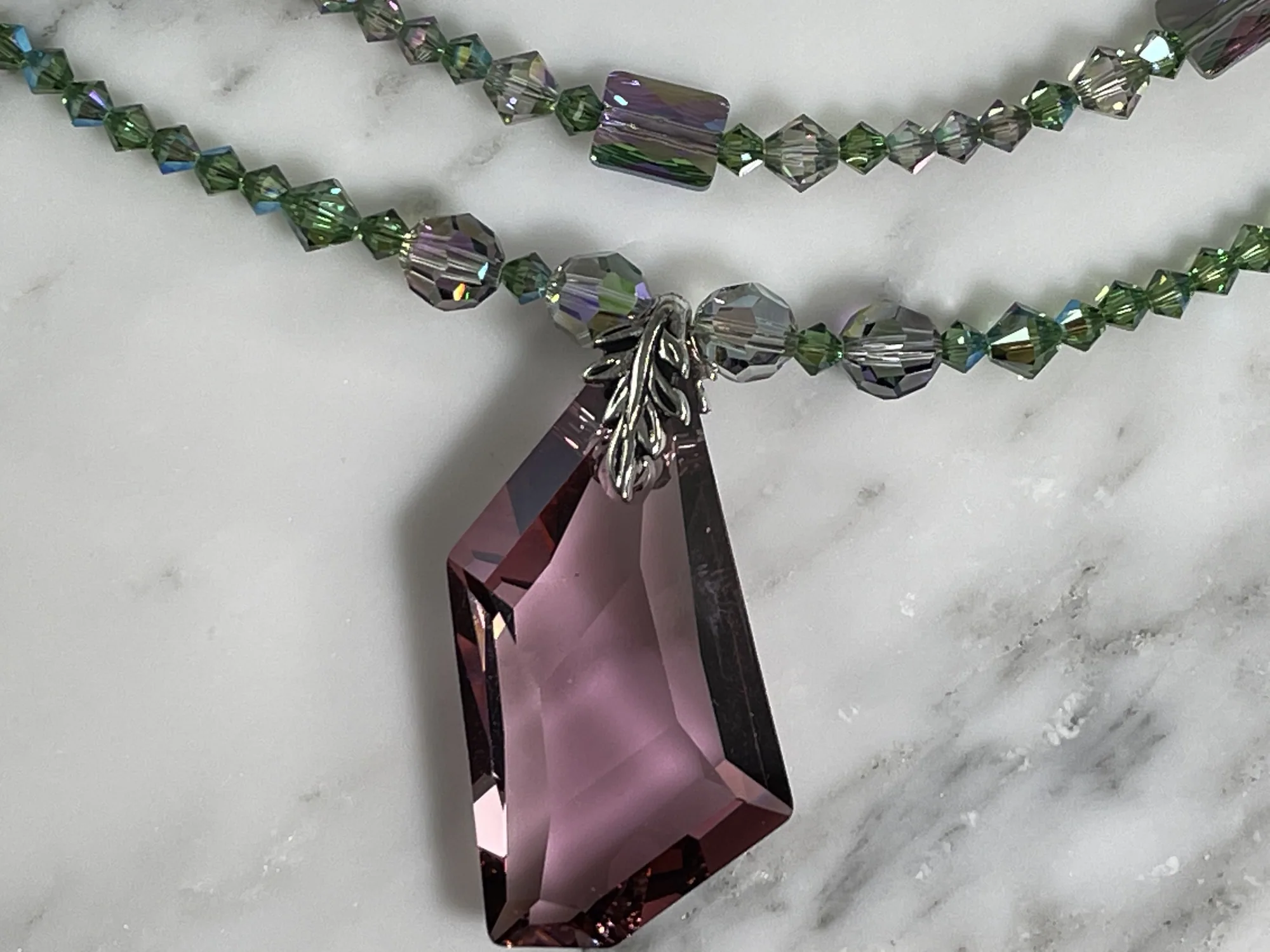 Swarovski Peridot Shimmer Necklace view 3