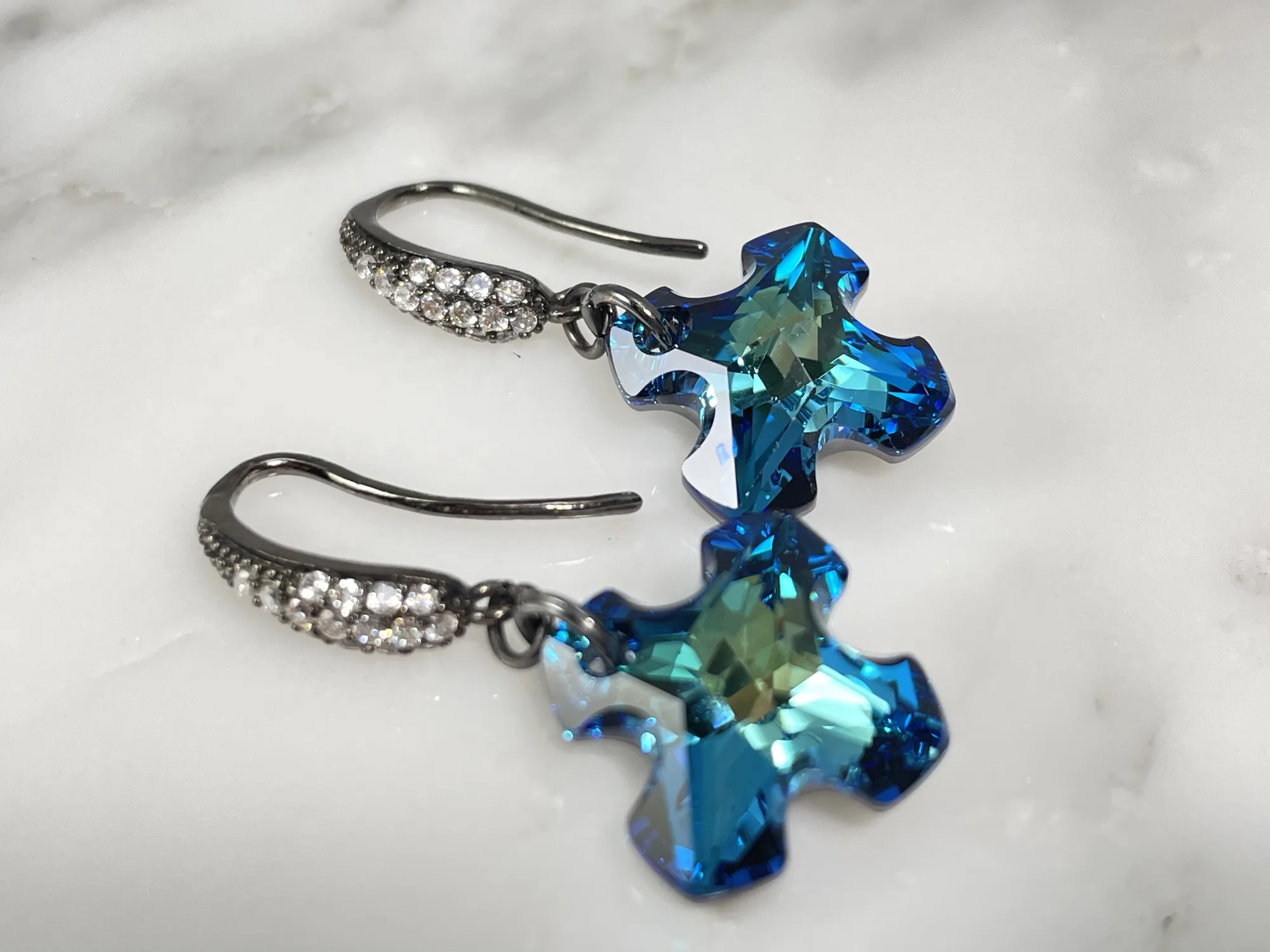 Swarovski Greek Cross Earrings view 2