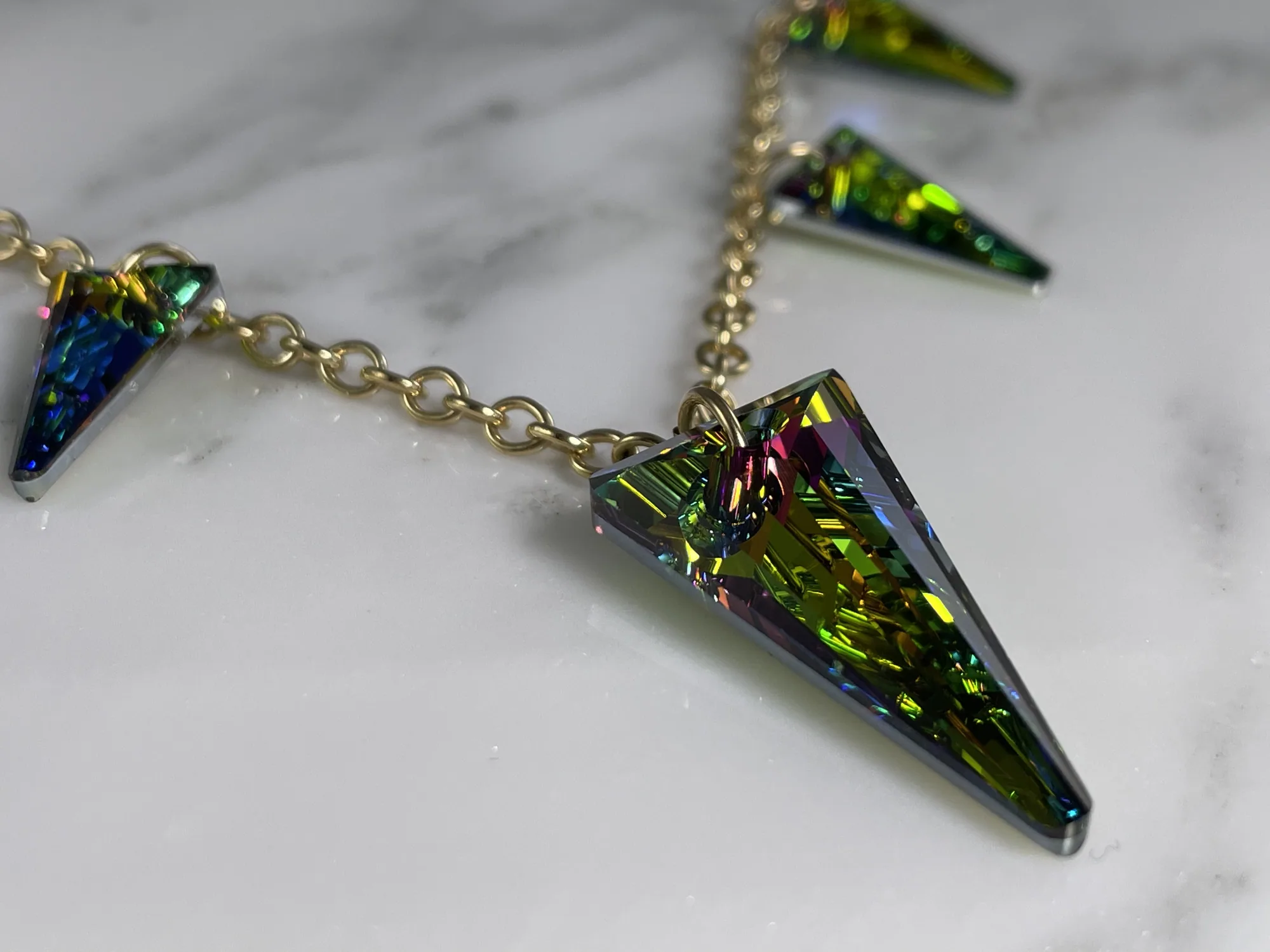 Swarovski Vitrail Spike Crystal Necklace view 2