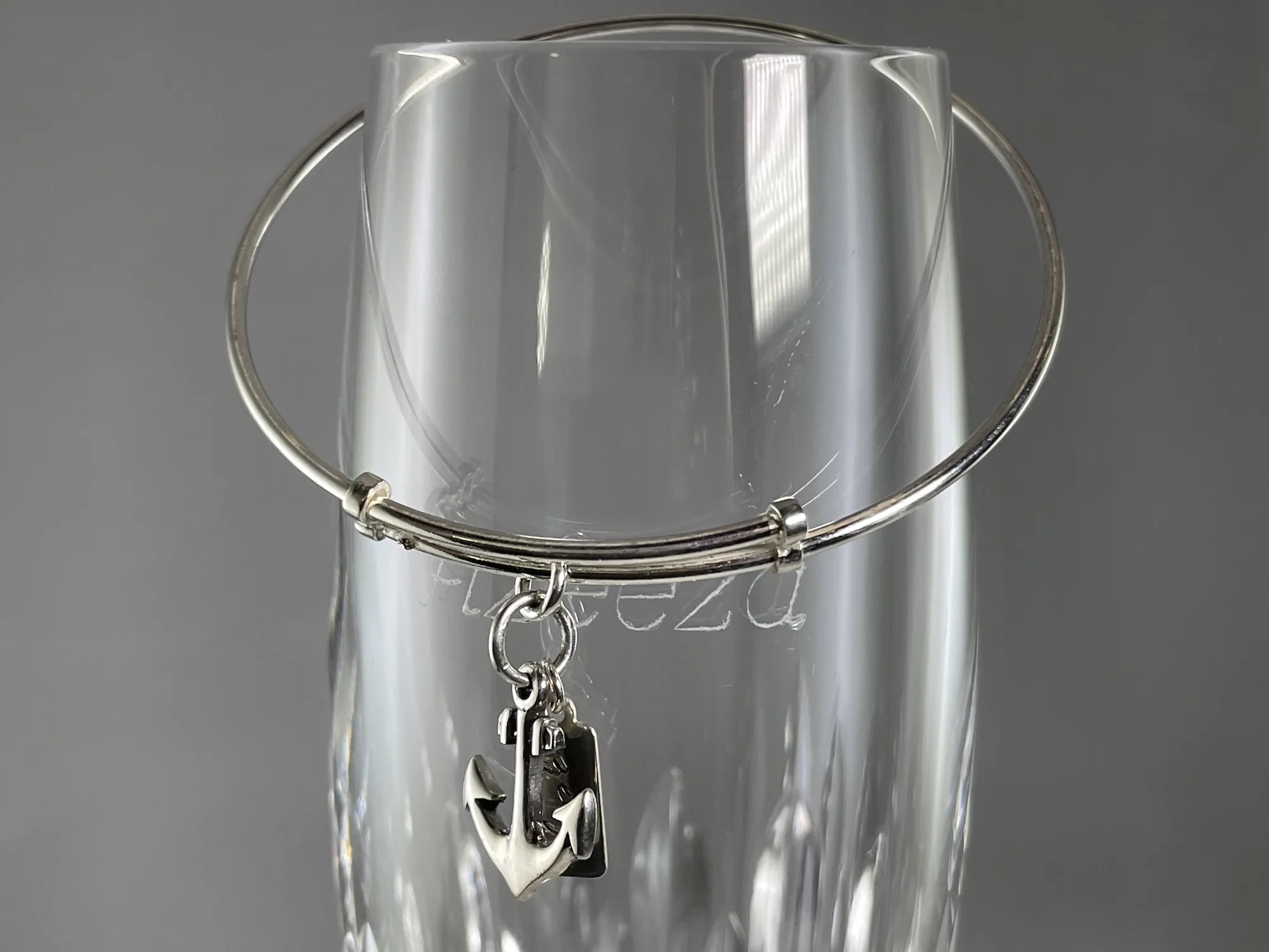 Expandable Anchor Bangle Bracelet view 2