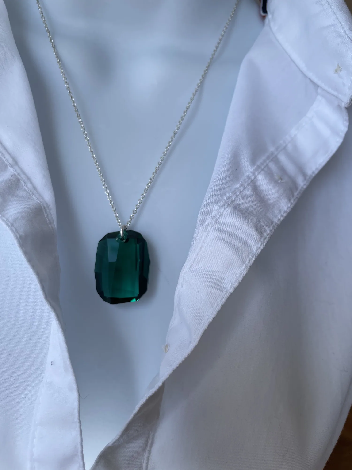 Emerald Green Swarovski Graphic Necklace
