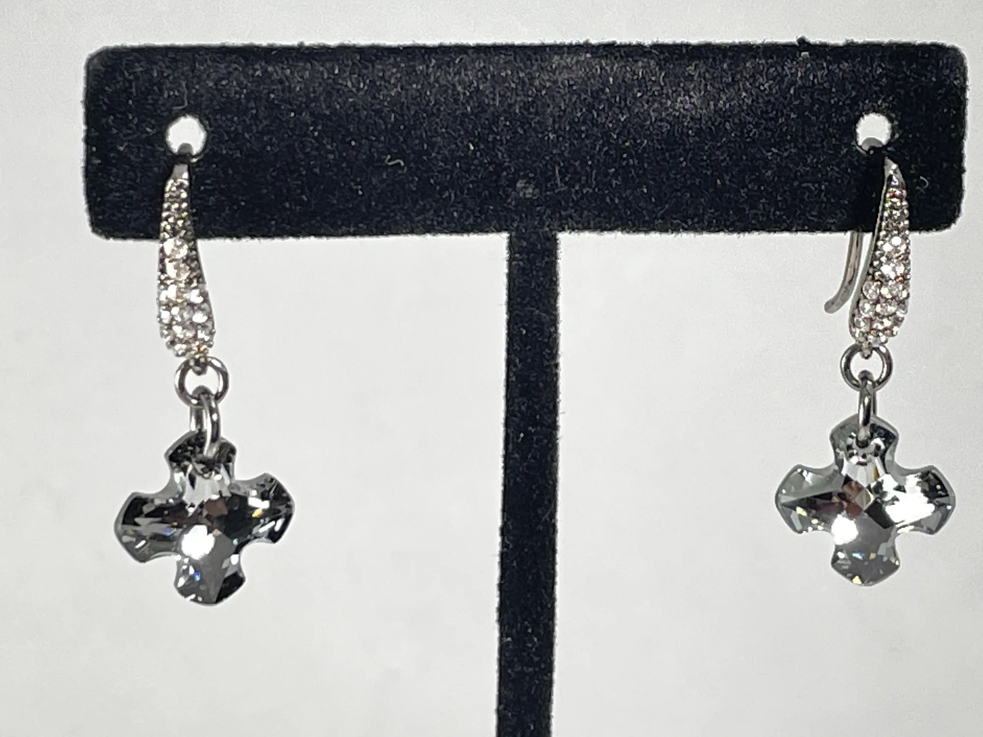 Swarovski Crystal Greek Cross Earrings