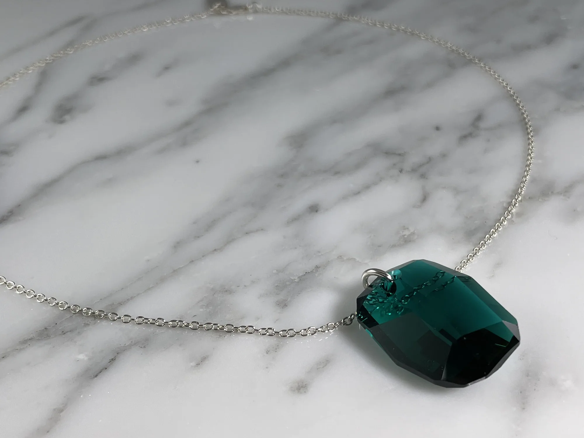 Emerald Green Swarovski Graphic Necklace view 2