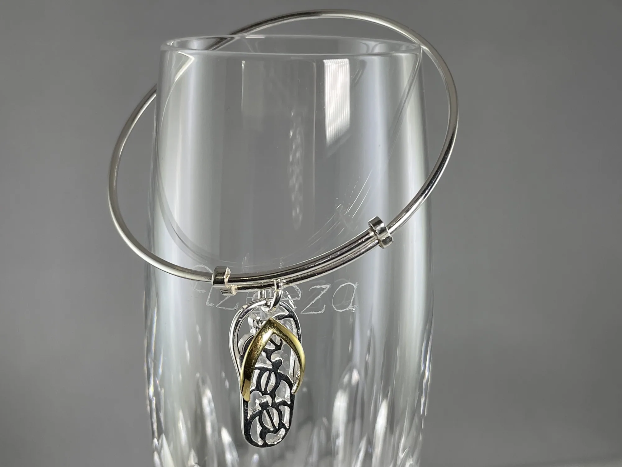 Expandable Flip Flop Slipper Bangle Bracelet view 2
