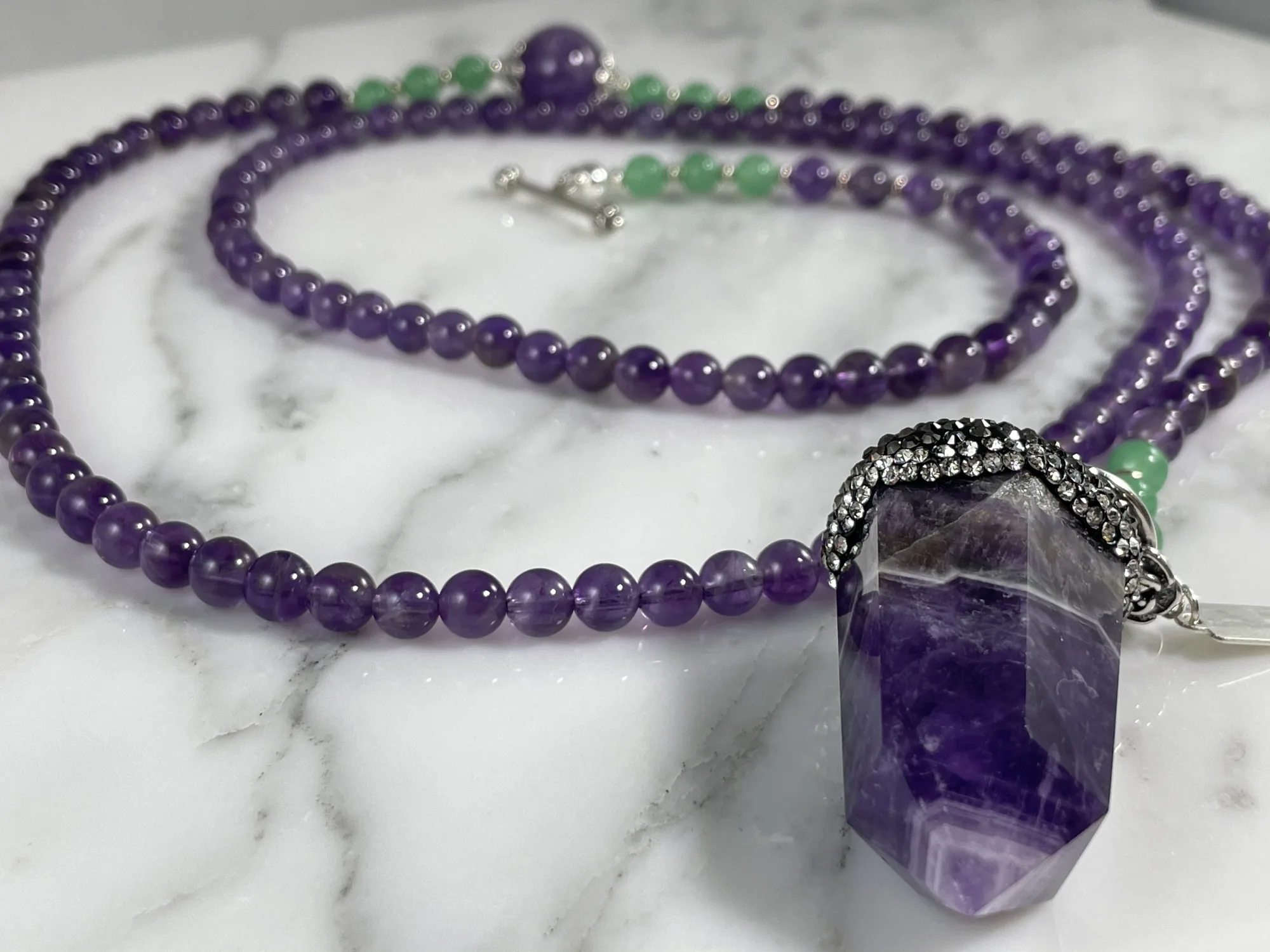 Amethyst and Aventurine Necklace view 2